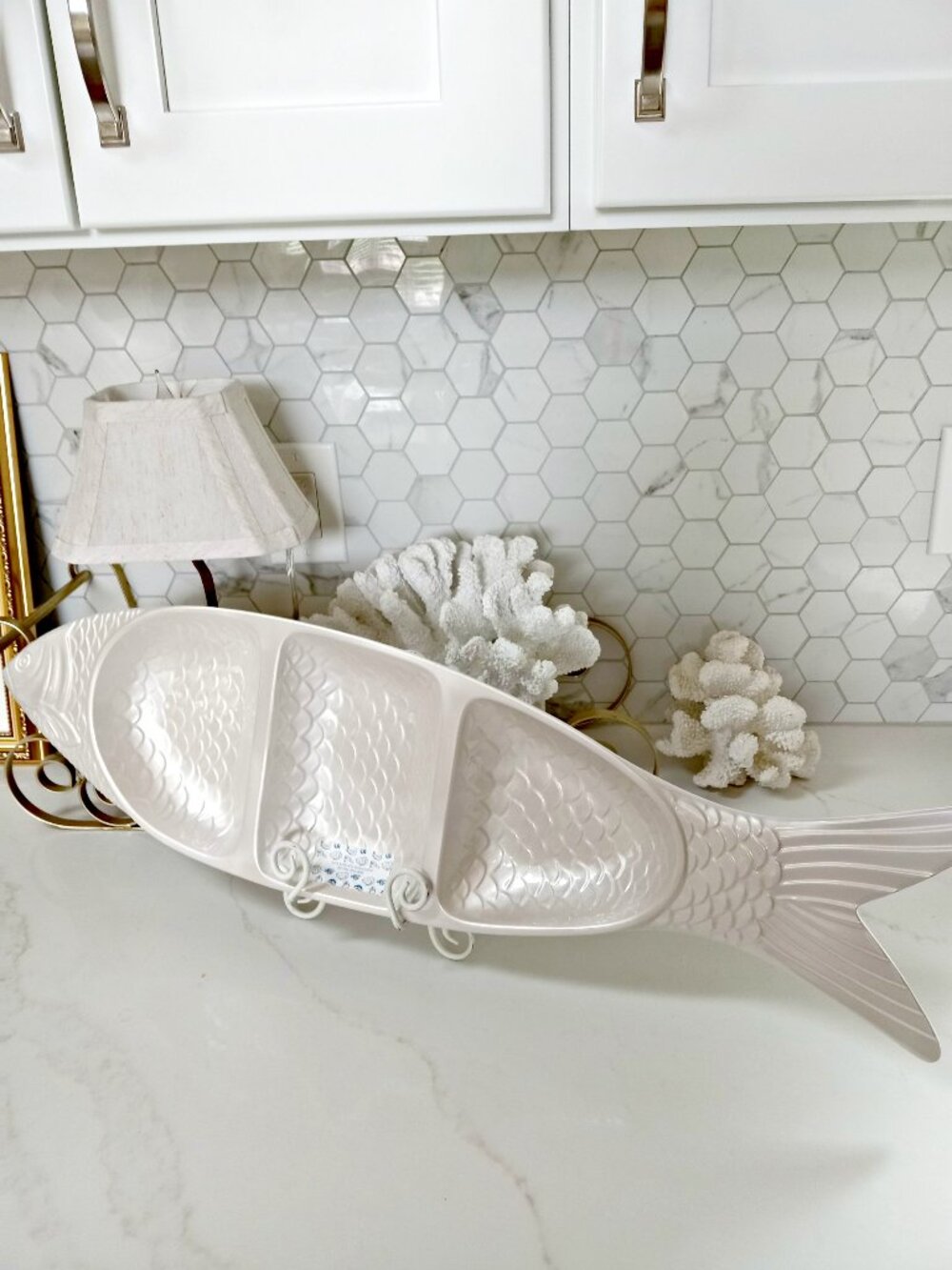 NEW! BEACH COTTAGE HEAVYWEIGHT MASSIVE 30" FISH PLATTER
